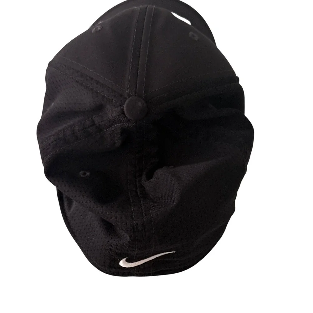 Nike Dri-FIT Legacy 91 Perforated Golf Hat Black White Swoosh 848052-010 L/XL